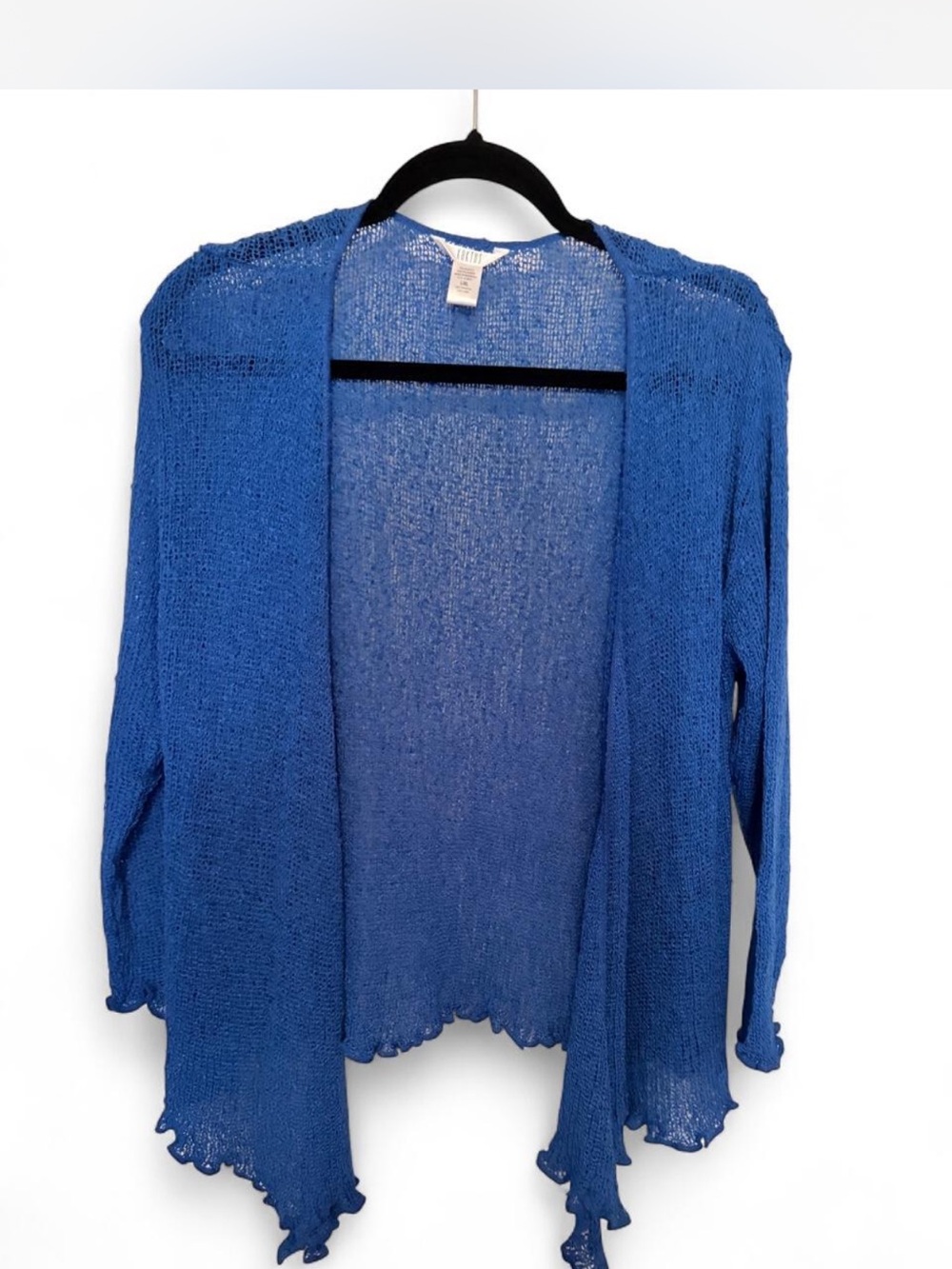 Kaktus Open-Front Royal Blue Knit Cardigan